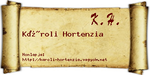 Károli Hortenzia névjegykártya